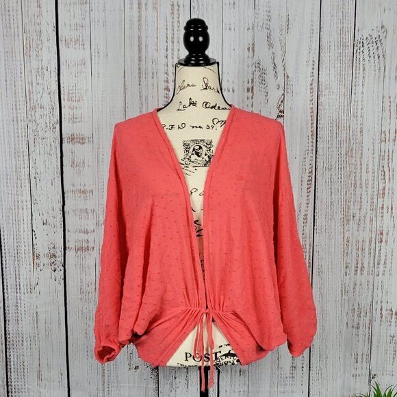 Favlux Fashion Women's Medium Orange Beachy Summer Tie Blouse Tunic Cover-Up - Picture 1 of 8
